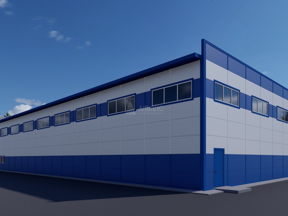 3D визуализация Склад из сэндвич панелей - фото 4