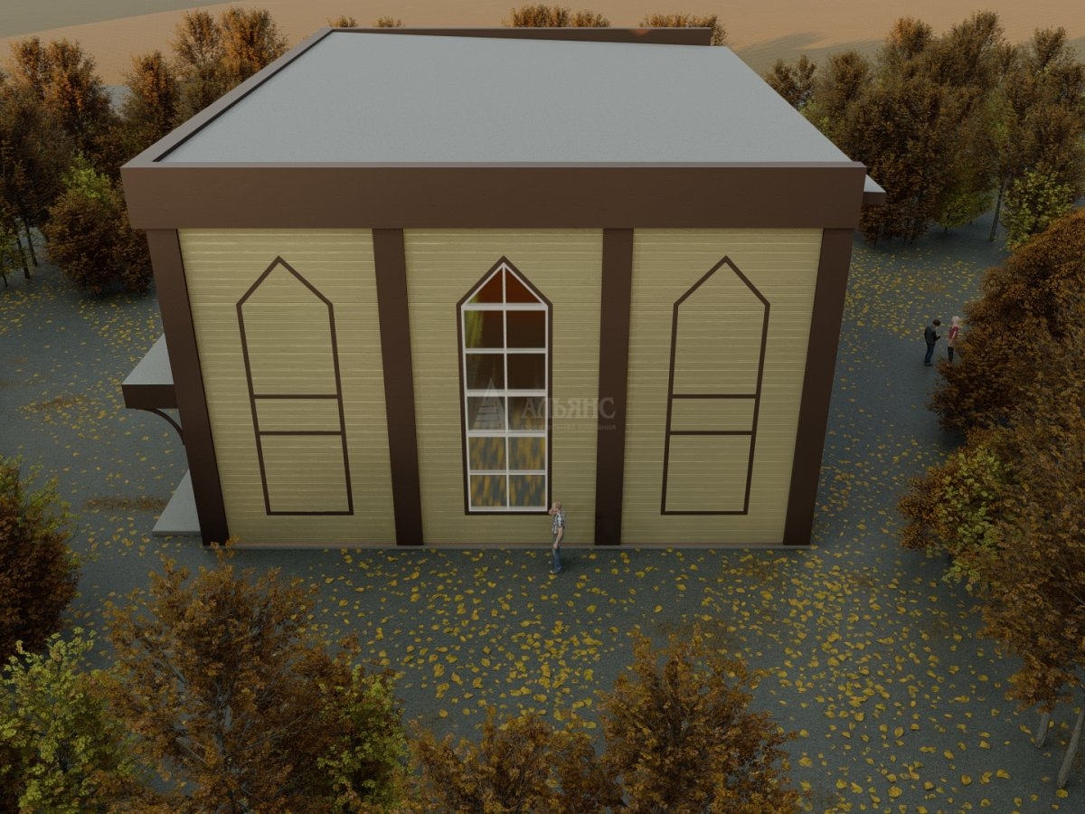 3D визуализация Торговый центр из сэндвич панелей - фото 4