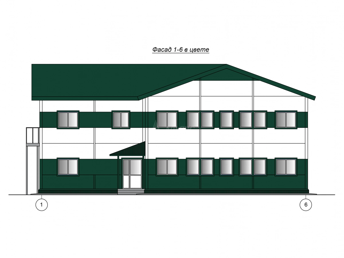 3D визуализация Общежитие из сэндвич-панелей - фото 13