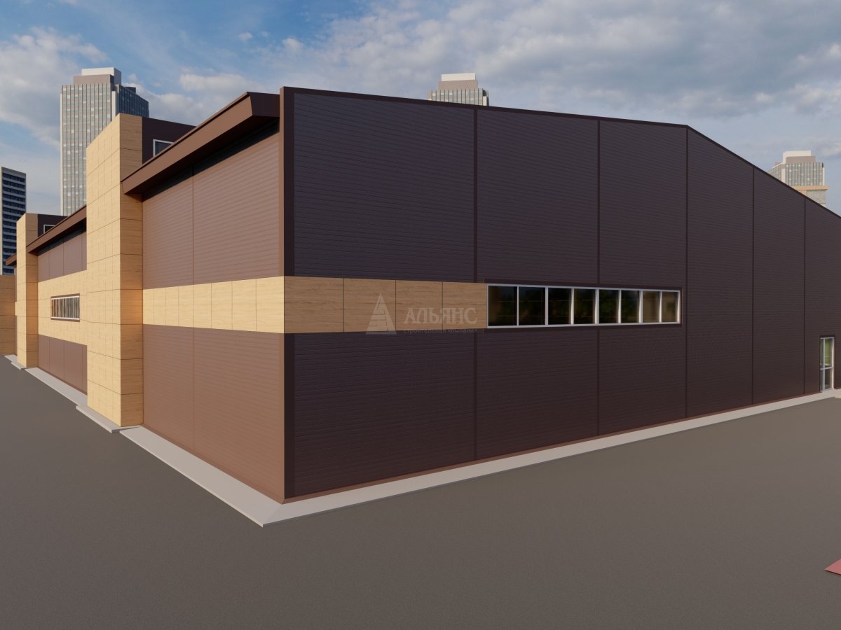 3D визуализация Здание спортивного назначения из сэндвич-панелей - фото 3