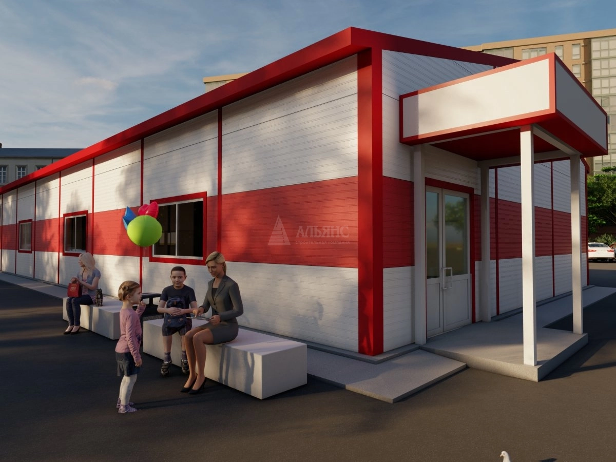 3D визуализация Магазин из сэндвич-панелей - фото 2
